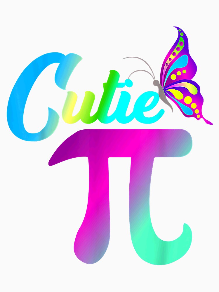 Pi Day Funny Cute Cutie Pi Pretty Math Butterfly Girls Pi by gwendasnead