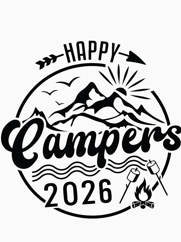 Happy Campers 2026 Camping Trip Shirt Friends Outdoor Adventure Matching Group by kiralynstration