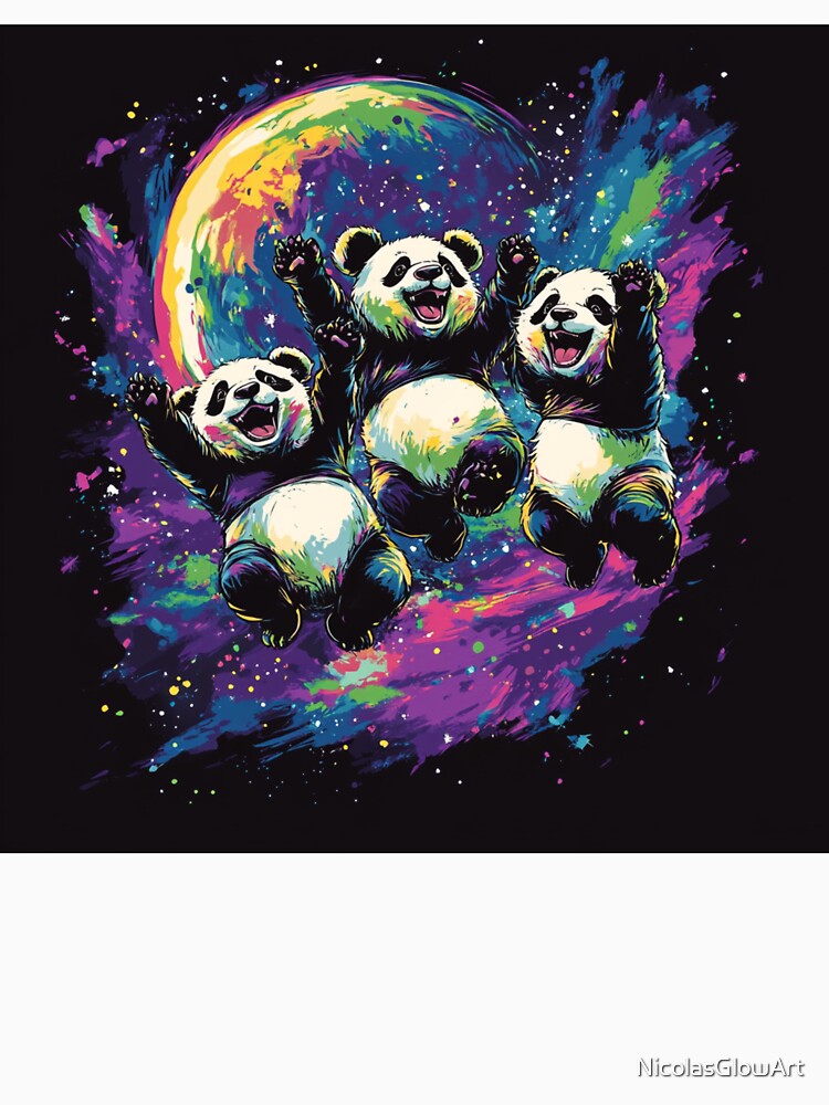 Group Of Panda and Moon by NicolasGlowArt