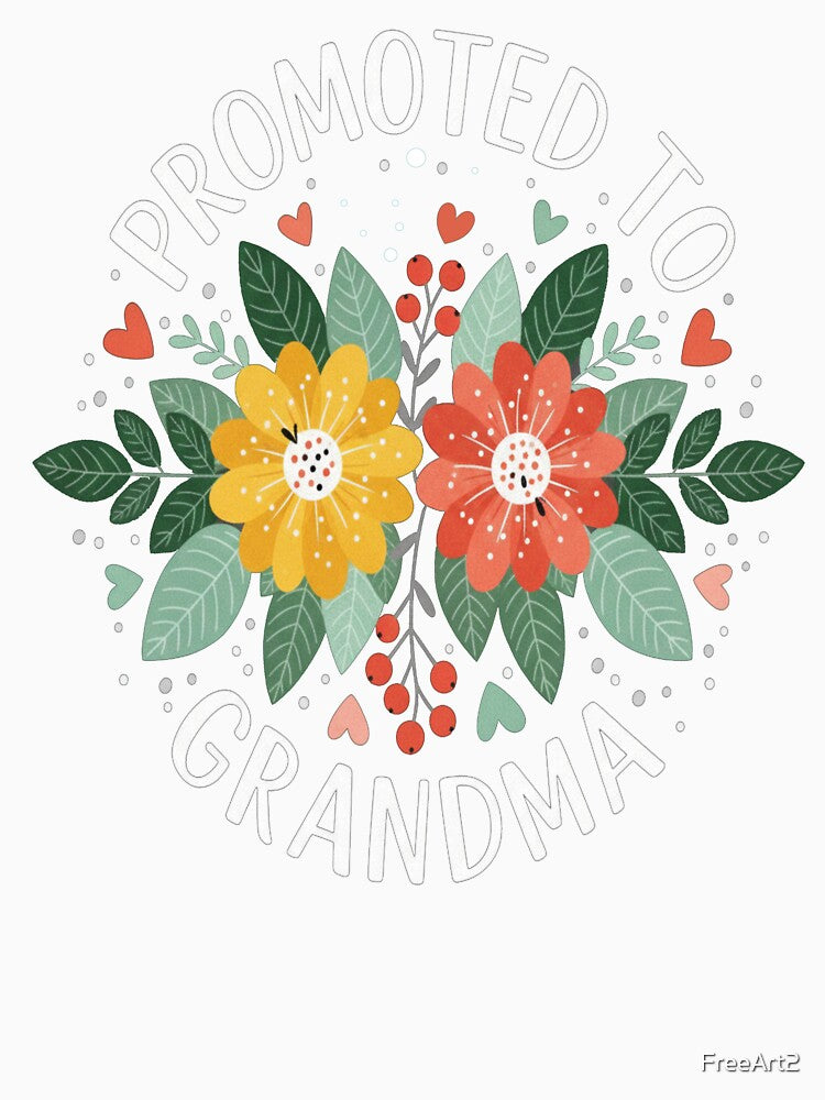 Promoted to Grandma Floral Announcement Design by FreeArt2