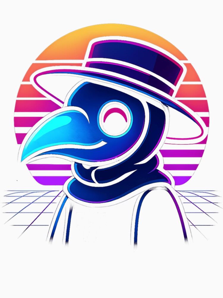 Neon Plague Doctor Vaporwave by CassieGibbone