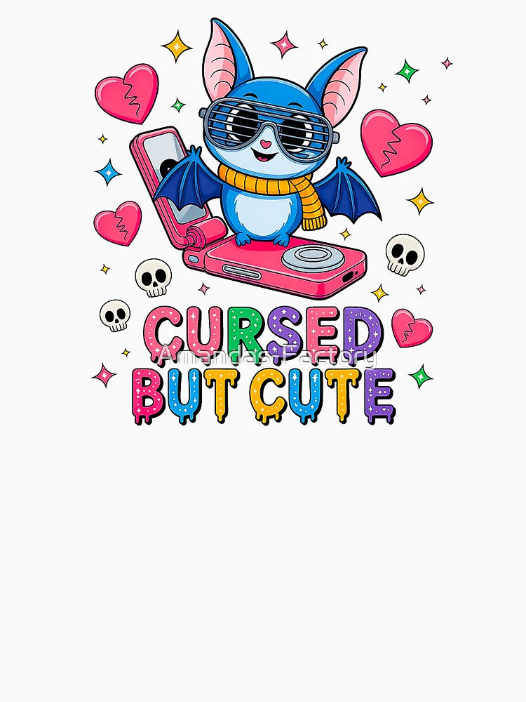 Cursed But Cute Bat Kawaii Goth Y2K Aesthetic by Amanda's Factory