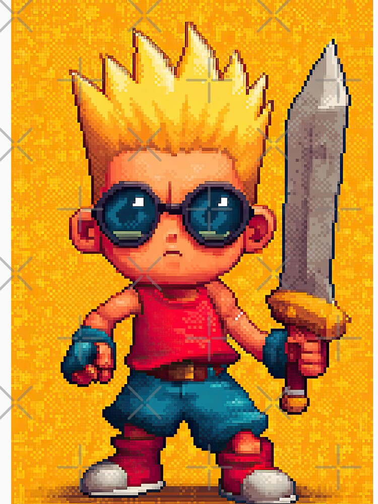 Pixel hero in retro inspired eight bit style by Piotrek0001