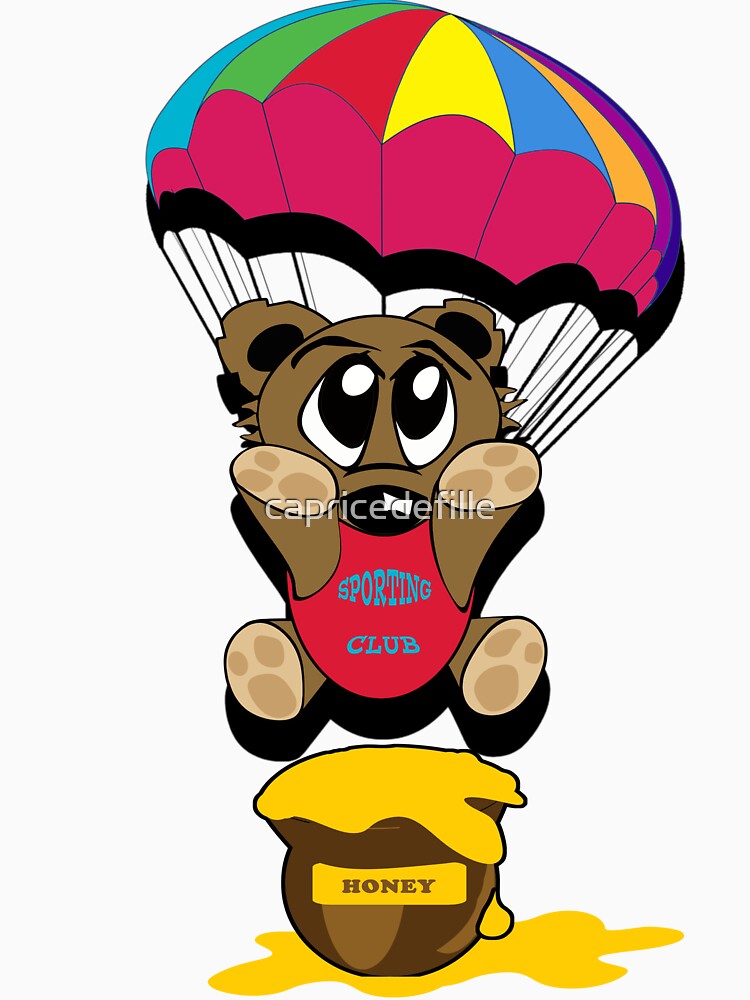 Cute Skydiving Teddy Bear Mascot by capricedefille