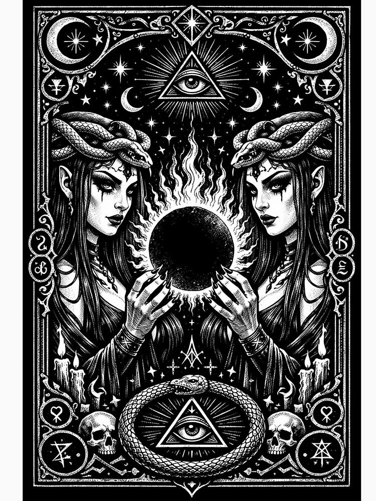 Serpent Crown Eclipse Priestess – Dark Occult Tarot Shirt by wanado