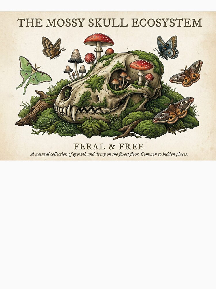 The Mossy Skull Ecosystem: Feral & Free by artblooming03