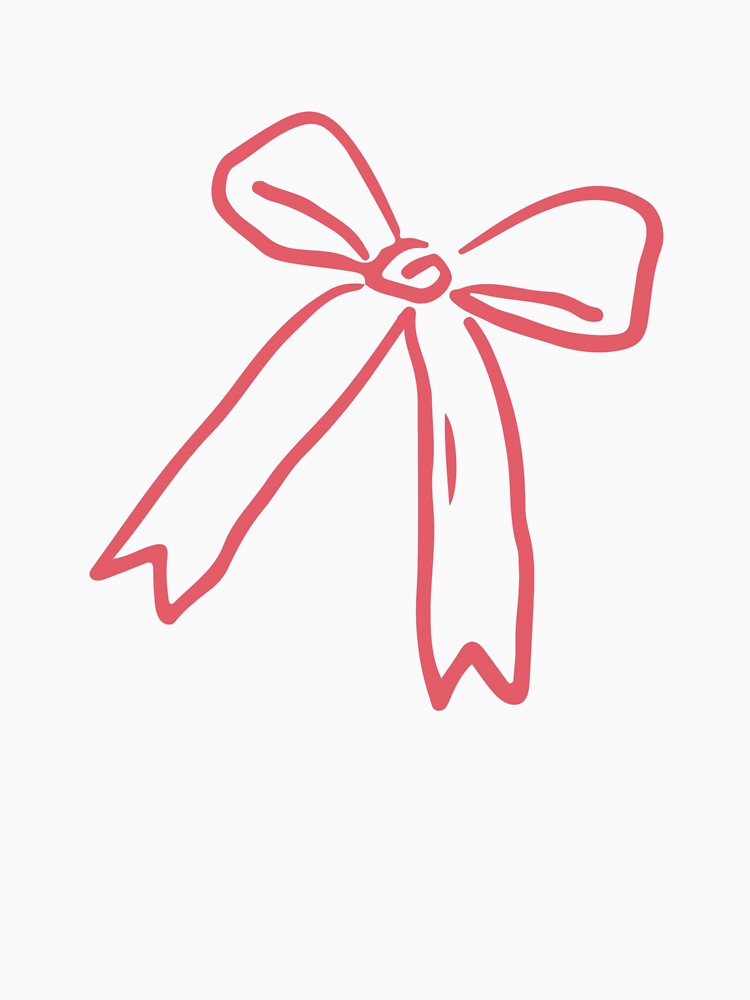 Minimalist Pink Bow Ribbon Doodle by TanjaSkrkic