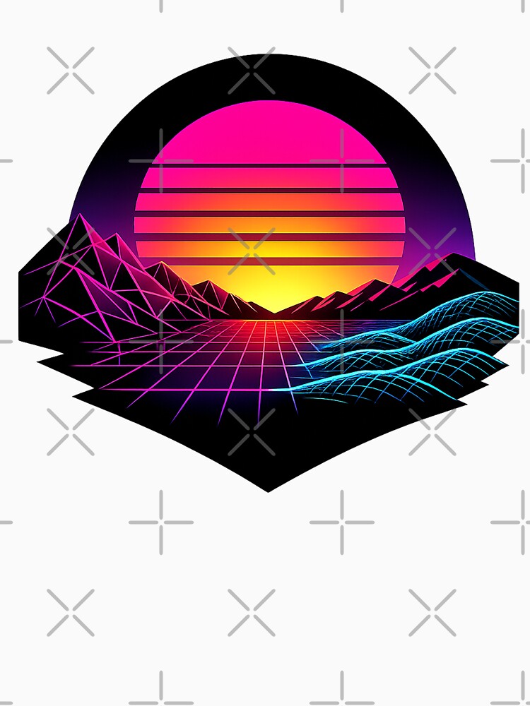 Neon Horizon Gridwave Sunset by slikar