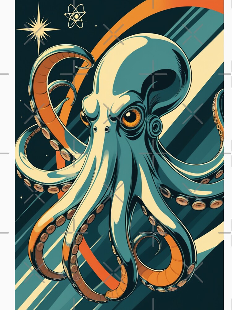 Atomic Oceans: Raygun Gothic Octopus by PrimeGens