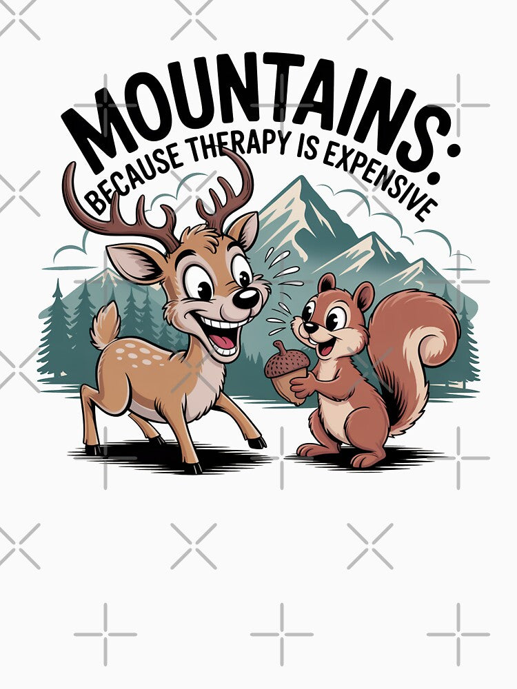 Mountains Are Therapy – Funny Hiking Animal Art by MonkiFlipp