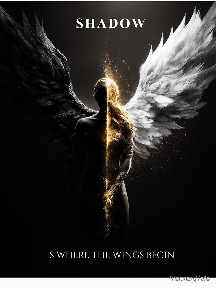 Shadow Is Where the Wings Begin – Duality Angel Art by VisionaryVeils