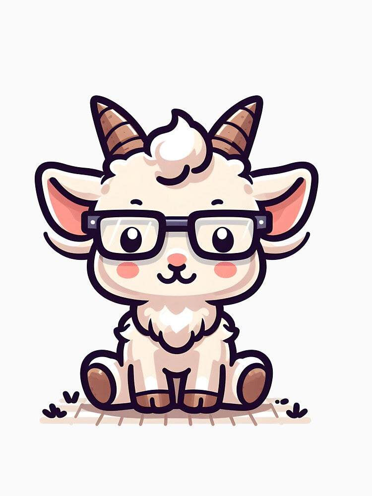 Kawaii Goat: A Pair Of Glasses by CanvasCutie