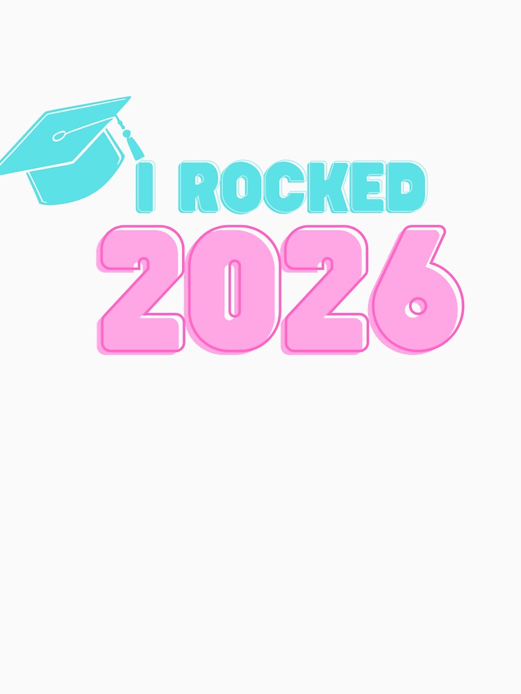 Rocked Retro pastel Class of 2026 (print on black) by Cottageshop
