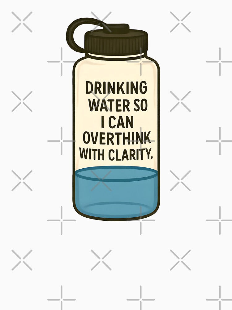 Drinking Water So I Can Overthink With Clarity Funny Hydration Design by allogy
