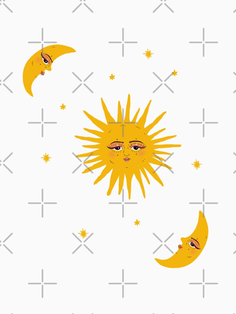 Celestial sun moon and stars by Mermaidssparkle