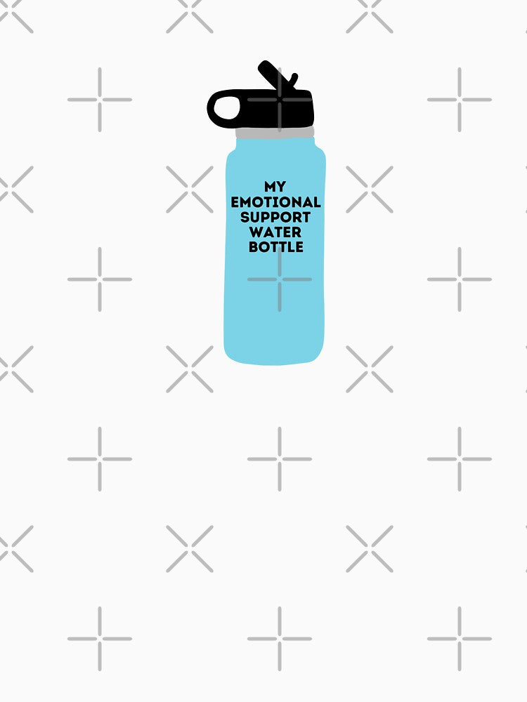 Emotional Support Water Bottle Blue Bottle with Straw by MadeByAyla