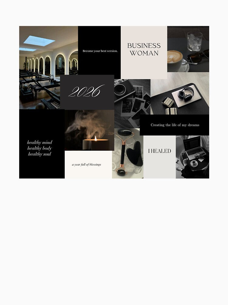 Aesthetic Female Vision Board 2026 – Black Edition | Career & Self-Care for Women by travelzies