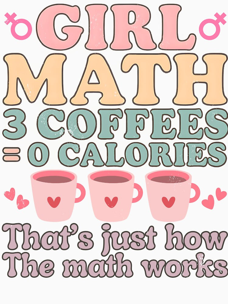 Funny Girl Math Coffee Tee – Caffeine Equals Happiness Shirt for Women & Teens by boundlessly2art