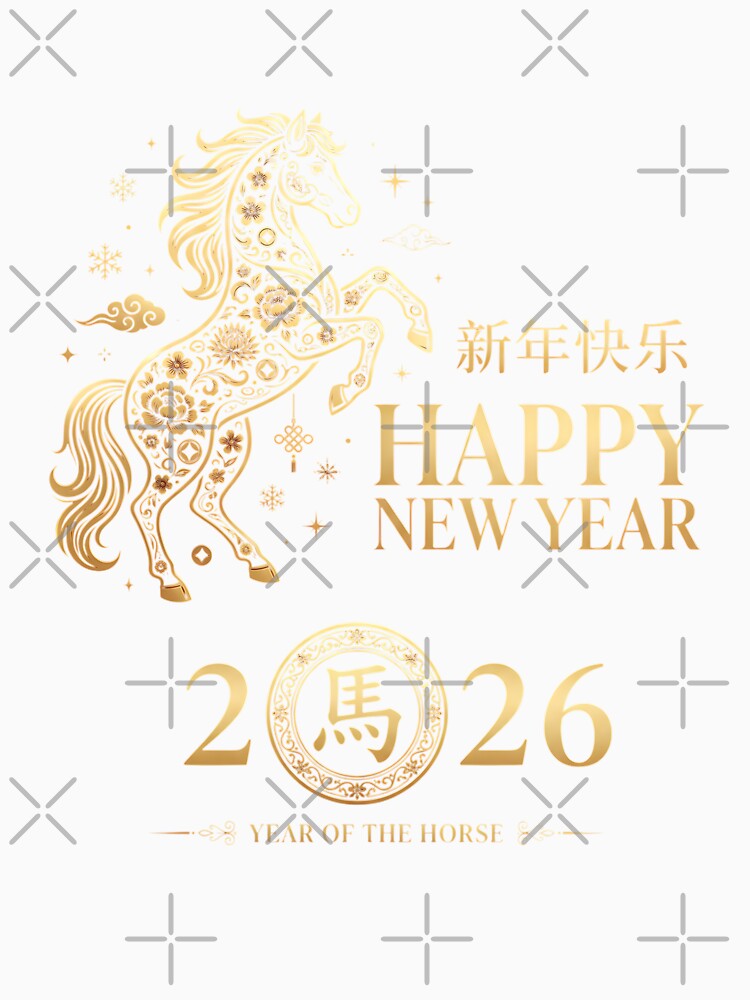 Chinese Zodiac Shirt – 2026 Year of the Horse, Golden Lunar New Year Gift Graphic Tee by saloui