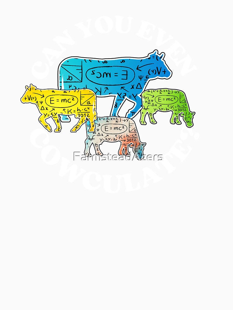 Black version of Can you even calculate? Funny colorful cow puns Calculator by FarmsteadAcers
