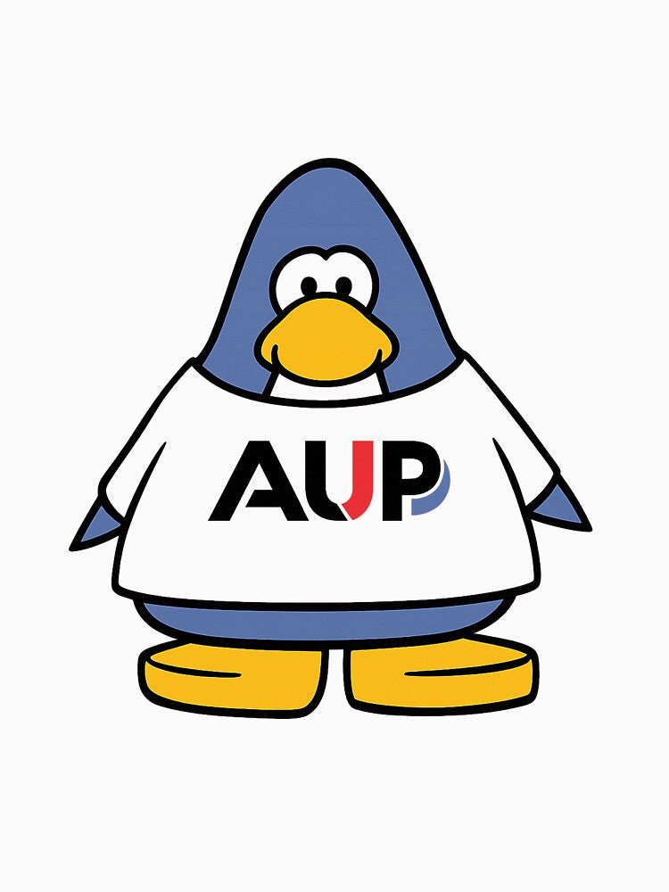 Blue Penguin with AUP Shirt Cute Campus Vibe by LionelPerry