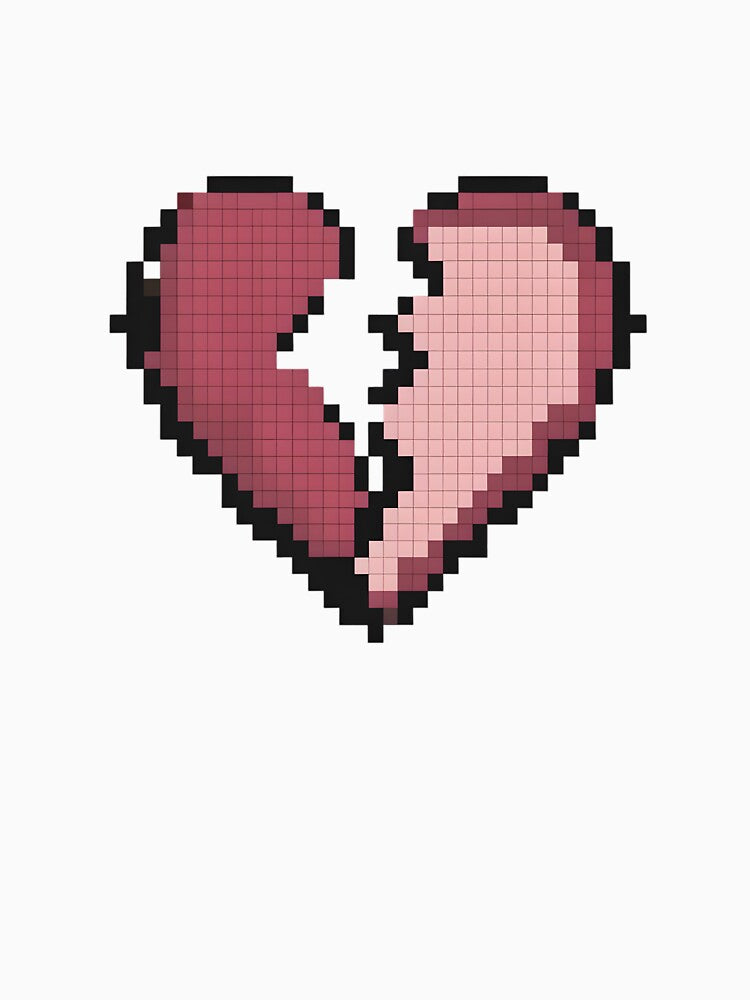 2D Pixel Broken Heart Icon Valentine Day Flat Sprite Love Symbol by BankMano