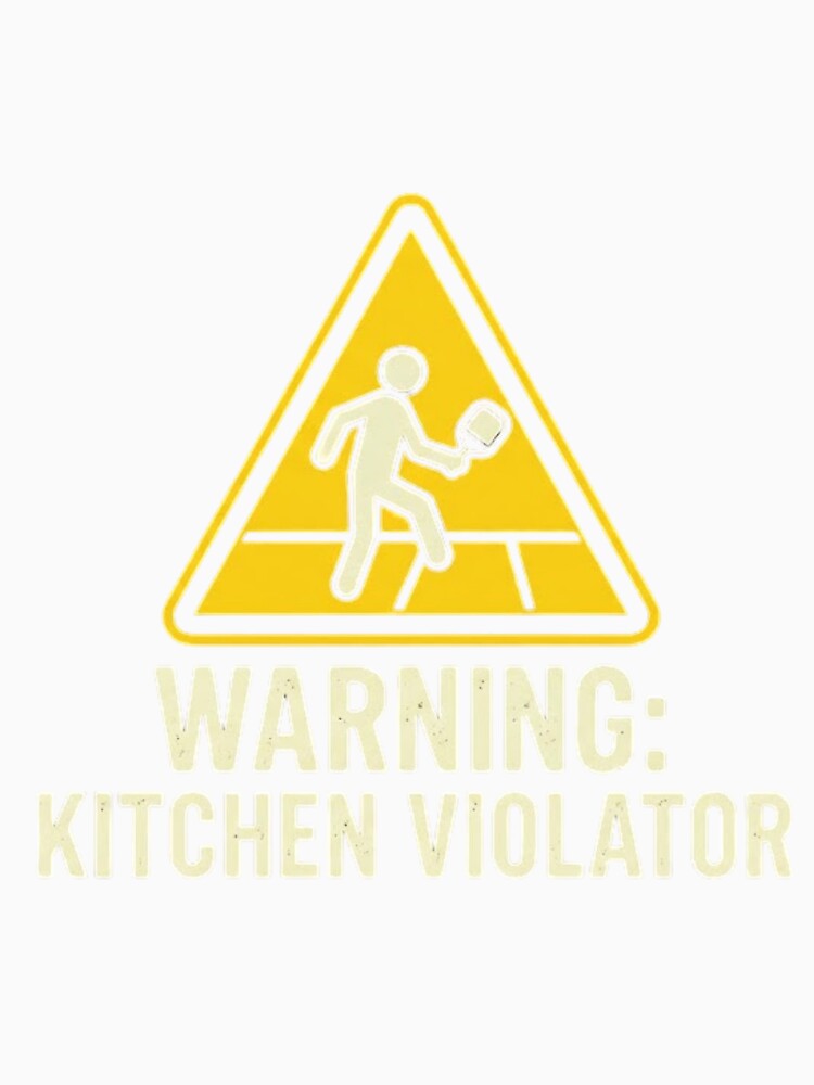 Funny Pickleball Kitchen Violator Warning Sign | Caution Style by blakfrog