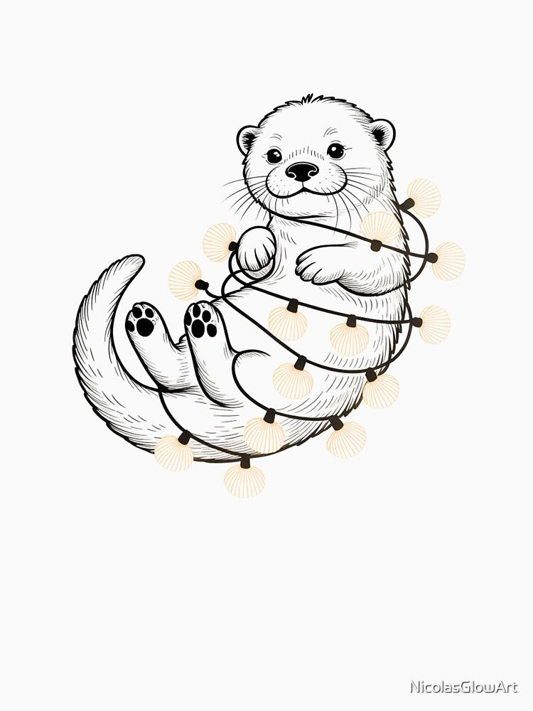 Otter and Lights by NicolasGlowArt