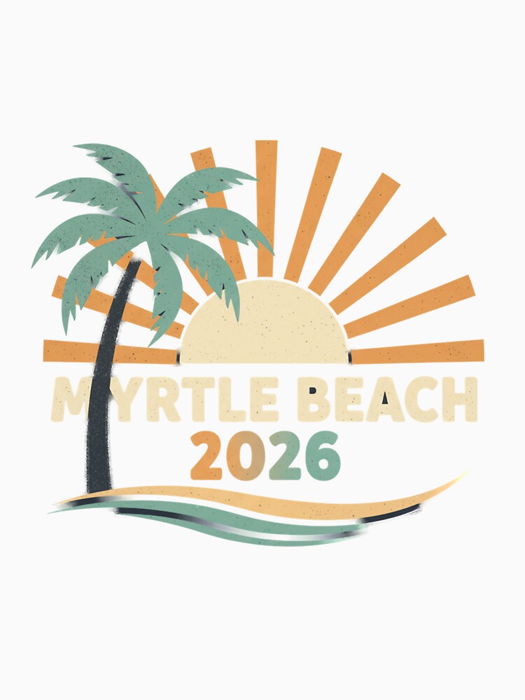 Myrtle Beach 2026 Retro Sunset Vacation Palm Tree by Merchifyme2000