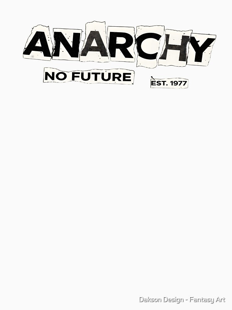 No Future 1977 - Vintage Punk Rock Ransom Note by Dakson Design - Fantasy Art