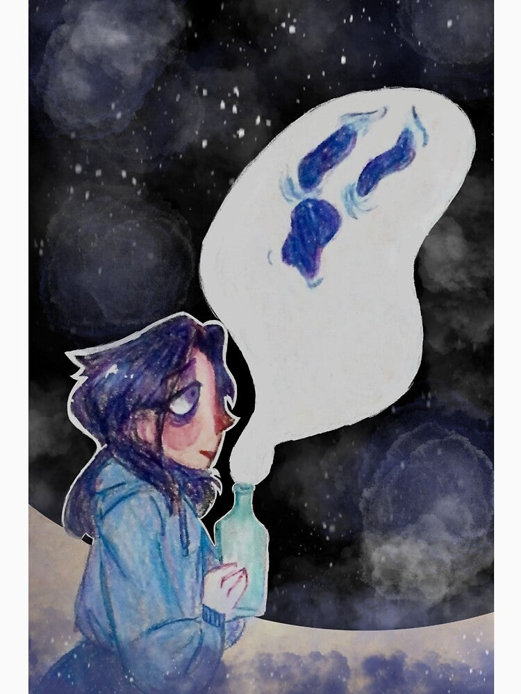 a girl and her anxious ghost pal by losthermarbless