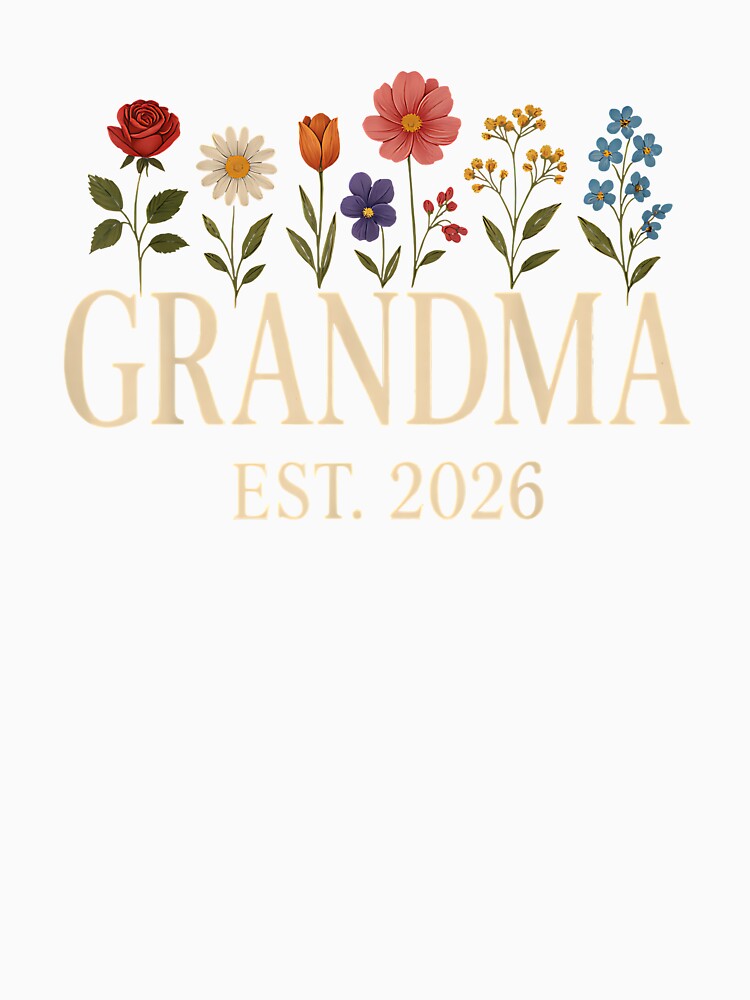 Promoted to Grandma 2026 Pregnancy Flower New Grandma 2026 by Boutkimaewab