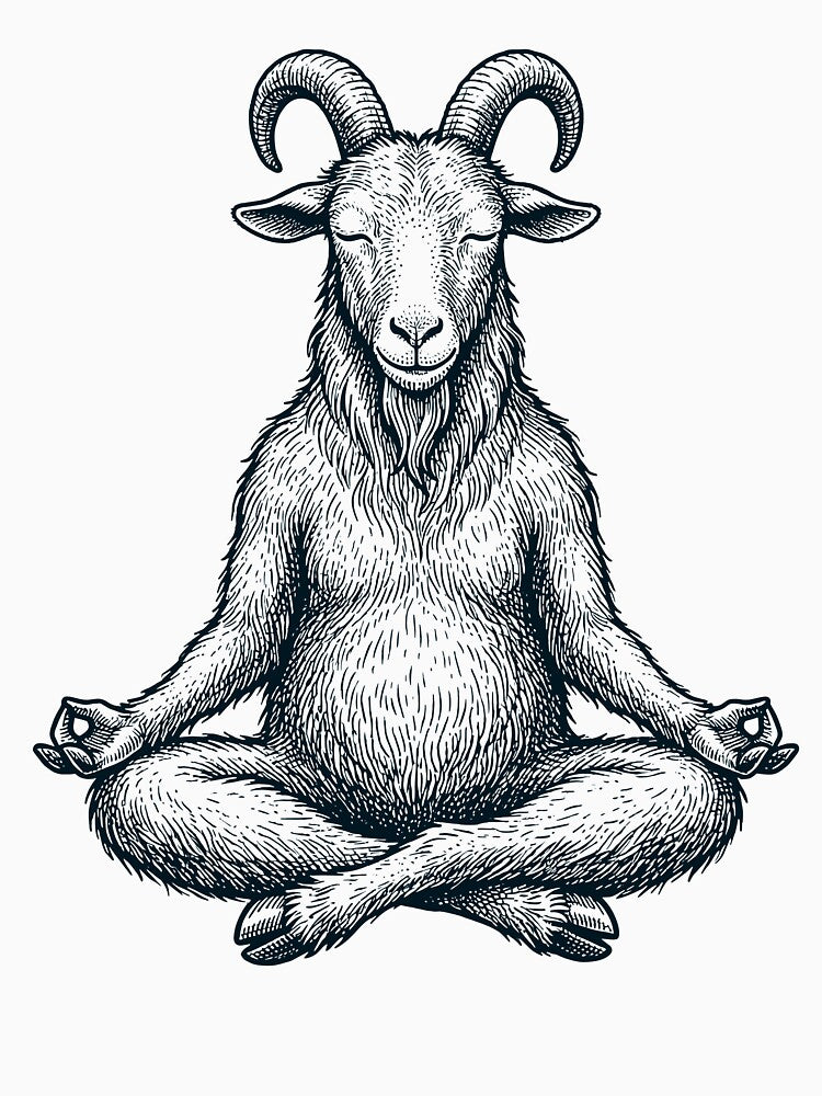 Vintage Goat Yoga Lotus Meditation Lover Farmer by DoodleTortle