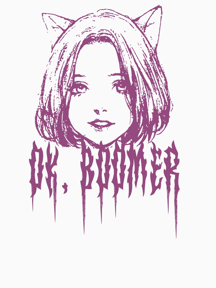 OK Boomer Neko Girl Violet Simple Design by mooncakekaro