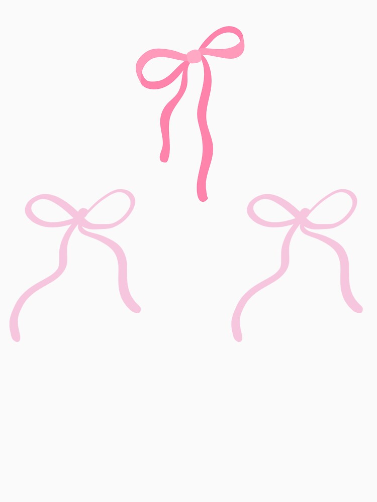 Three Coquette Aesthetic Cute Pink Bows T-Shirt by ThatStudyGirl