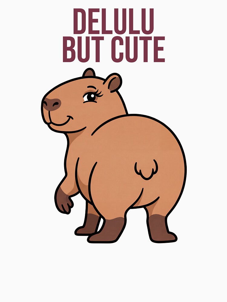 Delulu But Cute – Funny Capybara Meme by Sir Capy B