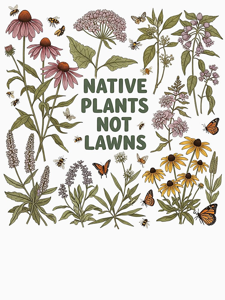 Vintage Botanical Native Plants Art | Native Plants Not Lawns by SholoStudio