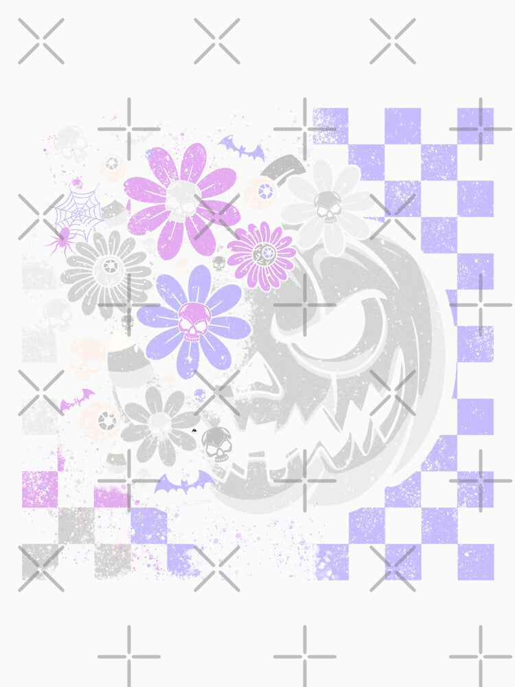 Pastel Goth Pumpkin – Skulls & Flowers Halloween Design by The Sandy Design Store