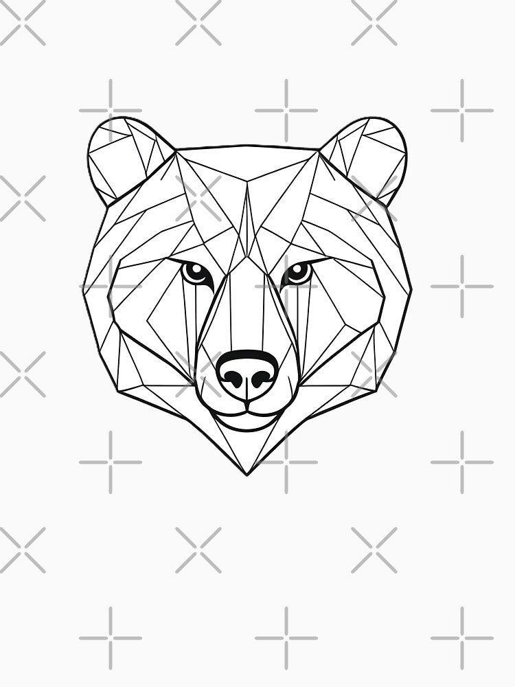 Minimalist Bear Line Art – Modern Symmetrical Wildlife Illustration - 3 by RELAX STATION