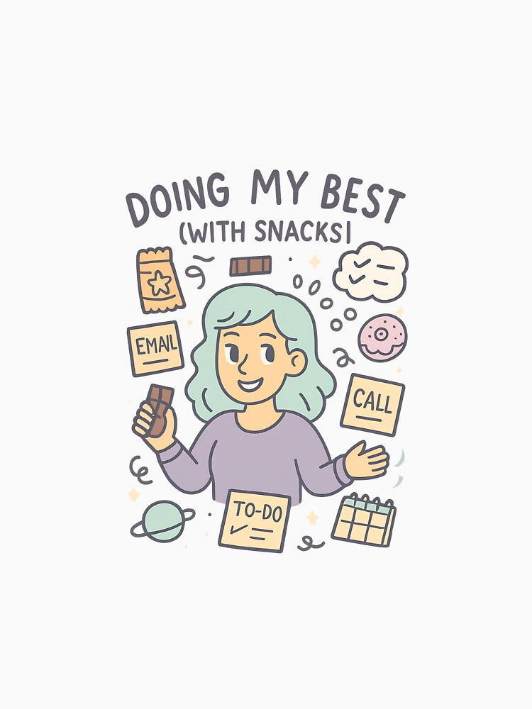 Doing My Best (With Snacks) - Cute ADHD Shirt for Women | Neurodivergent humor design by SBSociety