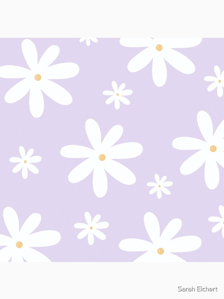 Y2K Danish Pastel Purple Daisy Flower Pattern by Sarah Eichert