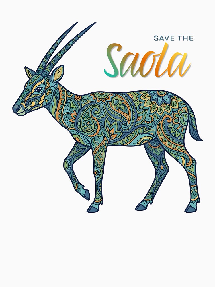 Save the Saola – Rare Asian Unicorn Wildlife Conservation Design by ArcticFoxStudio