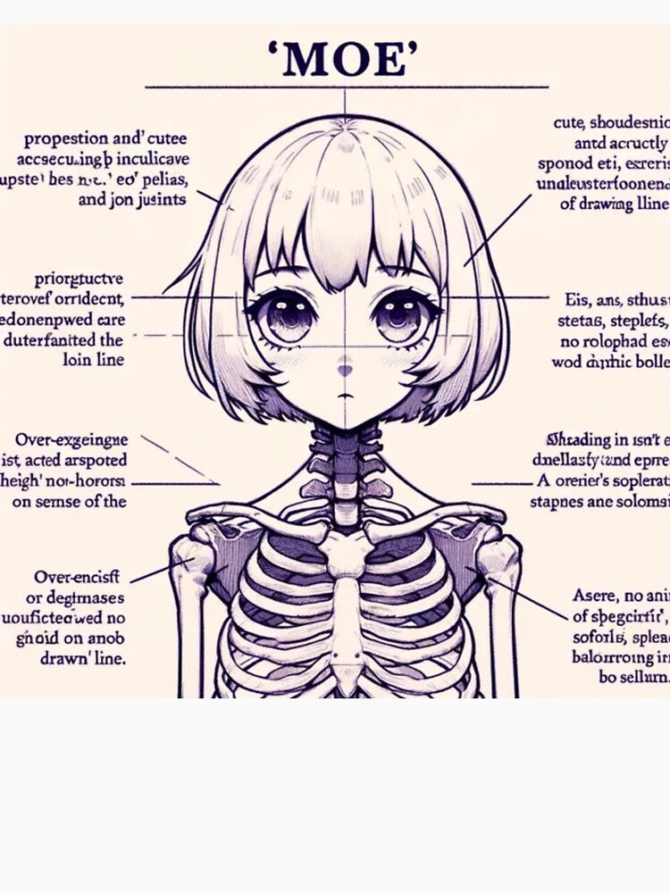 Moe Anatomy – Cute Skeleton Anime Girl Diagram by EchoWave11