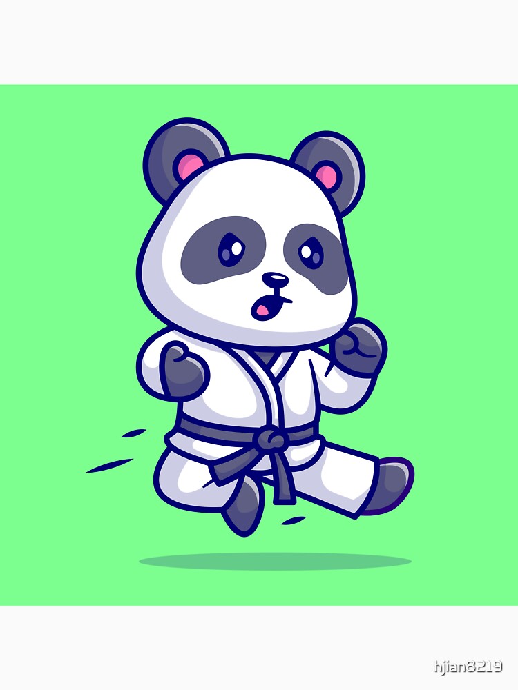 Cute Panda Karate - Cartoon Vector Icon by hjian8219