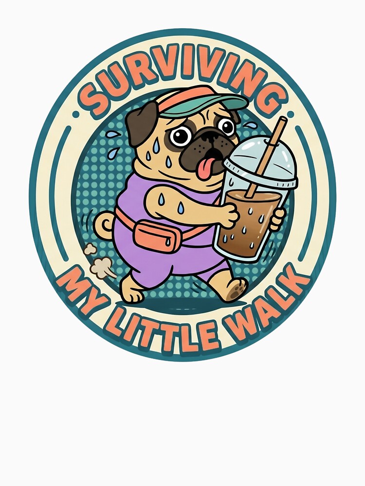 Surviving My Little Walk - Funny Iced Coffee Pug Runner by MVPtech