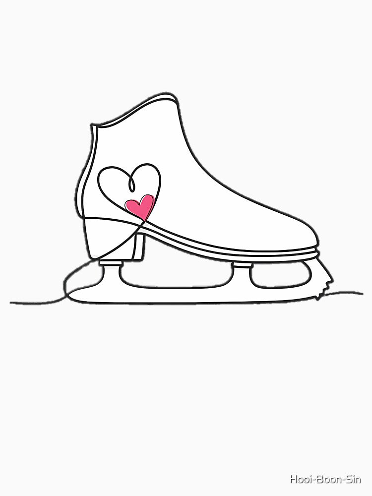 Minimalist Ice Skate Line Art – Elegant Skating Boot Design by Hooi-Boon-Sin