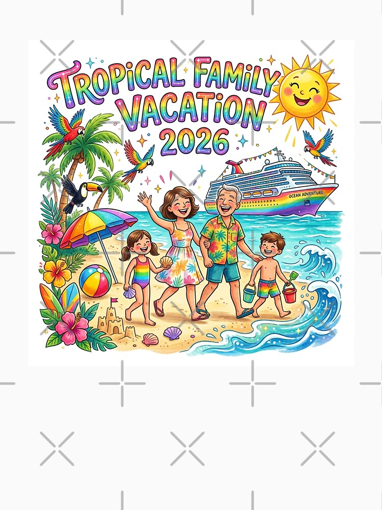 Tropical Family Vacation 2026 T-Shirt | Colorful Summer Travel Shirt by DmaarGroup