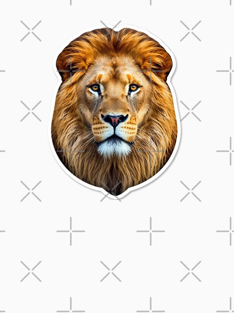 Majestic Lion Face Sticker by MiniPrintMagic