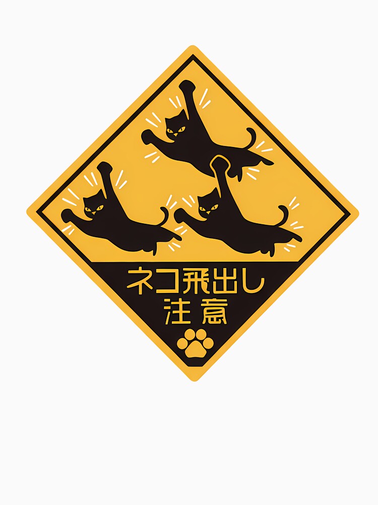 Be Aware Of Jumping Cats by Funny Vintage Stickers And T-Shirts