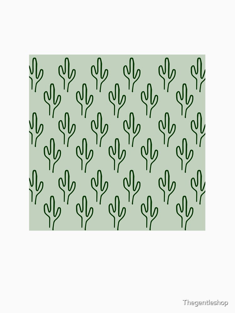 Green boho cactus pattern by Thegentleshop